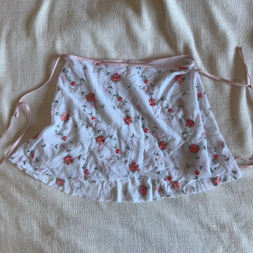 STUNNING floral embroidered wrap ballet skirt